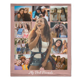 Customized Photo Collage Blanket - Personalized Title and Photos - Birthday Gift